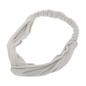 Simple Solid Elastic Cross Headwrap Silver Tone Gray